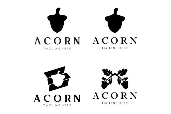 Download Simple Acorn Logo Design with Leaves,oak - Oak Collection