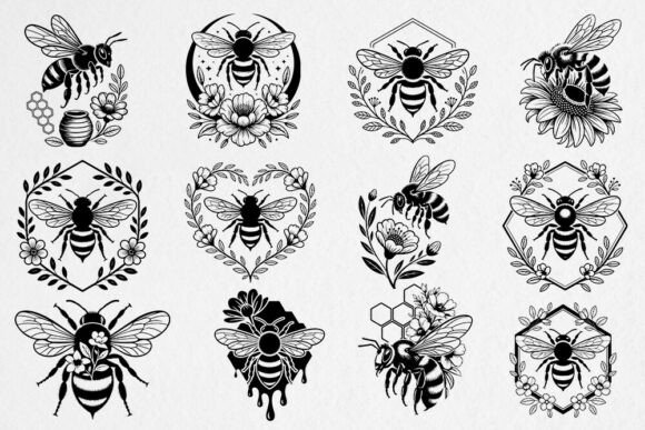 Download Floral Bee SVG Bundle - Bee Collection