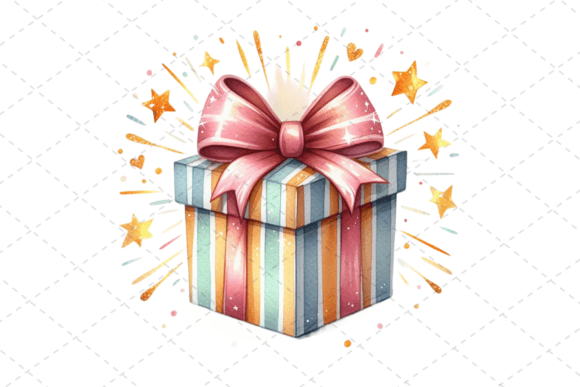 Download Gift Box Watercolor Clipart with Ribbons - Premium Resources