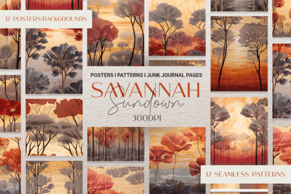 Download Savannah Sunset Posters and Patterns - Pattern Collection
