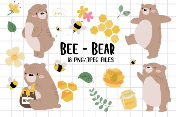Download Bear and Honey Bee Clipart - Bee Collection