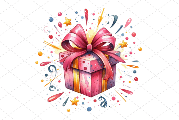 Download Gift Box Watercolor Clipart with Ribbons - Premium Bundle