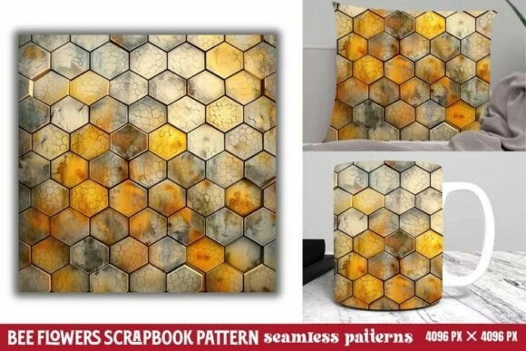 Download Bee Flowers Scrapbook Paper Pattern - Premium Resources