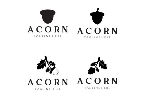 Download Simple Acorn Logo Design with Leaves,oak - Oak Collection