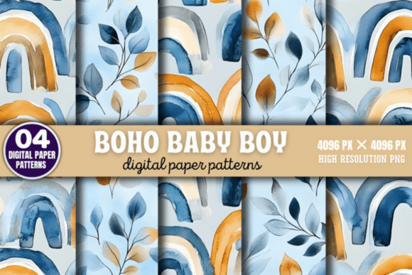 Download Boho Baby Boy Pattern Digital Background - Pattern Collection