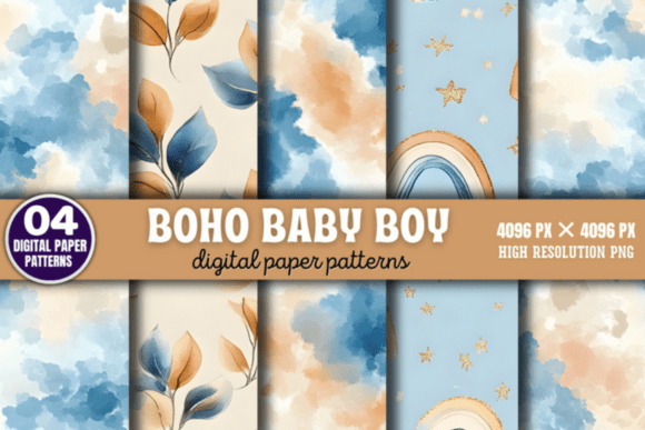 Download Boho Baby Boy Pattern Digital Background - Pattern Collection