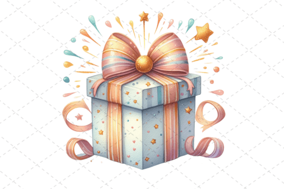 Download Gift Box Watercolor Clipart with Ribbons - Premium Bundle