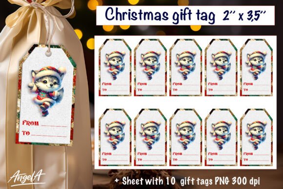 Download Christmas Gift Tags, Cute Baby Wolf PNG - Baby wolf png Collection