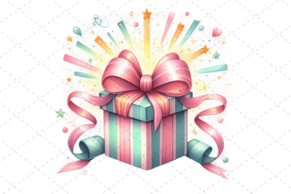 Download Gift Box Watercolor Clipart with Ribbons - Premium Resources