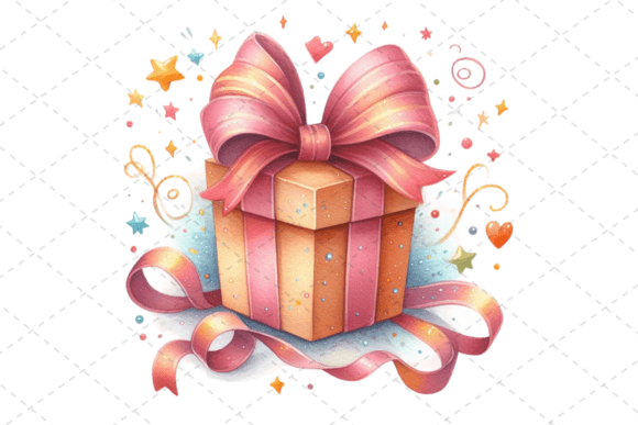 Download Gift Box Watercolor Clipart with Ribbons - Premium Resources