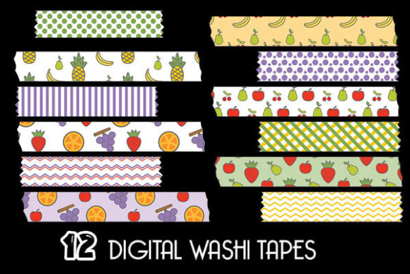 Download Fruits Cliparts Washi Tapes Patterns - Pattern Collection