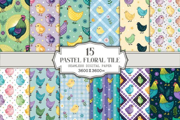 Download Cute Chicken &amp; Chick Seamless Pattern - Pattern Collection