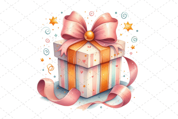 Download Gift Box Watercolor Clipart with Ribbons - Premium Resources