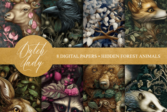 Download Seamless Hidden Forest Animal Patterns - Pattern Collection