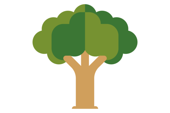 Download Oak Flat Icon. Woodland Plant. Green Tre - Premium Resources
