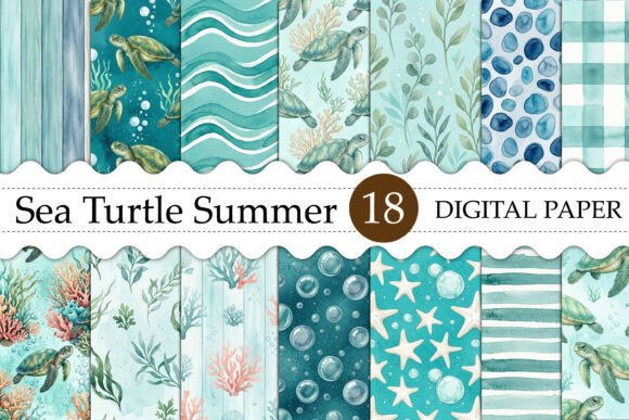 Download Sea Turtle Summer Seamless Pattern - Pattern Collection