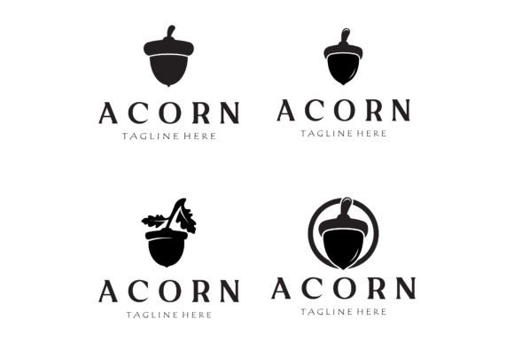 Download Simple Acorn Logo Design with Leaves,oak - Oak Collection