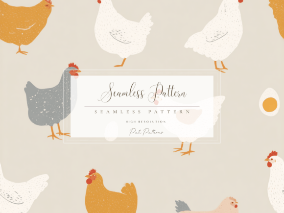 Download Cute Chicken Seamless Pattern PNG - Pattern Collection