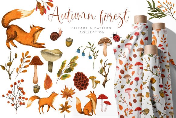 Download Autumn Forest Clipart Pattern Pack - Pattern Collection